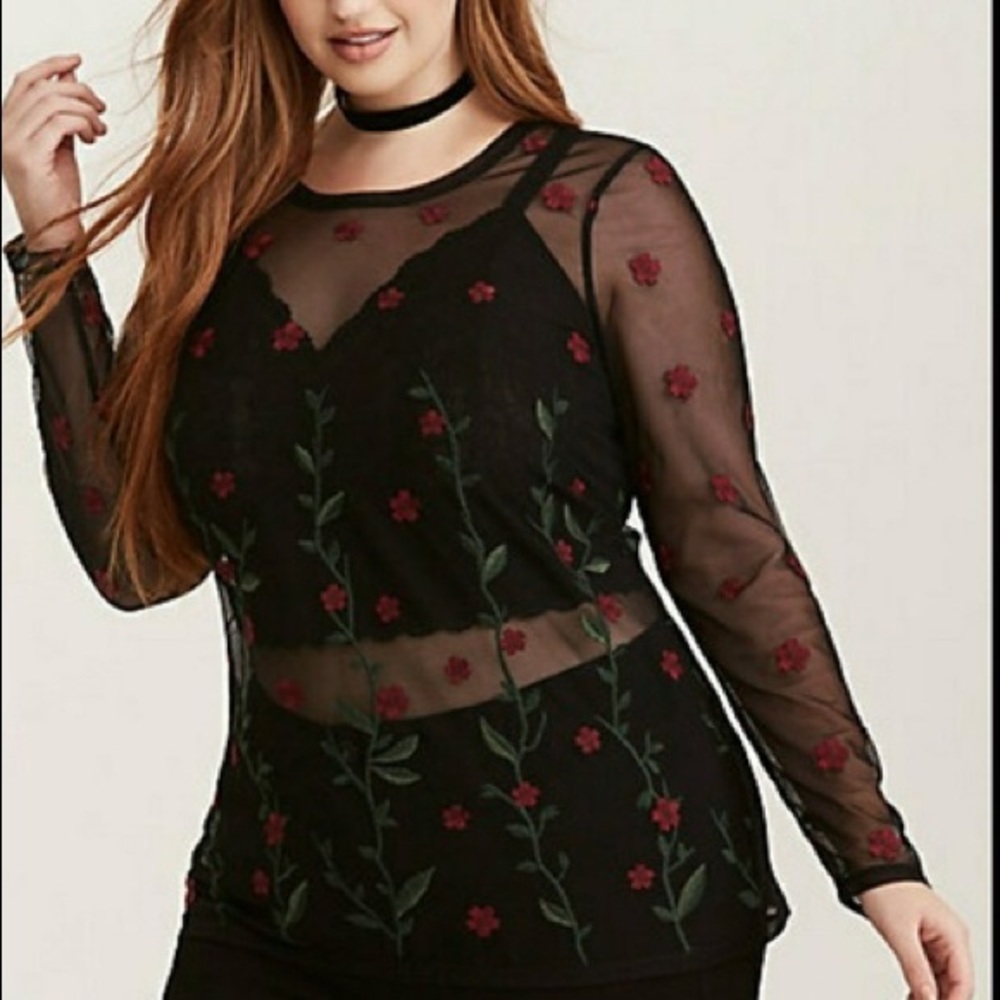Torrid Mesh floral top